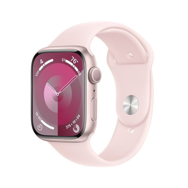 Apple Watch Series 9 GPS 45mm Smartwatch with Pink Aluminum Case with Pink Sport Band M L. Walmart