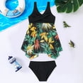 thumbnail image 2 of CAIXIA Girls Swimsuits Size 14-16 Two Piece Bikini Sets Ruffled Hem Tankini Hawaiian Bathing Suits for Girls Drawstring Bottoms Girls Tankini Swimsuit with Chest Pad Skirted Teen Swimwear, 2 of 3