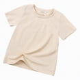 thumbnail image 2 of NIEWTR Toddler Baby Girl Clothes Girl Summer Tops Short Sleeve T-Shirts Toddler Tee Soft Breathable Casual Sport Play Shirts 2T 3T 4T 5T(Beige,2-3 Years), 2 of 4