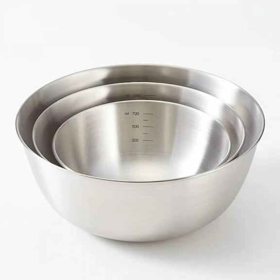 CLEANCOOLStainless Steel Mixing Bowls-3 Packs Small Thicker Stainless Steel Flat Bottom Mixing Bowls Set, Home, Refrigerator, and Kitchen Food Storage Organizers