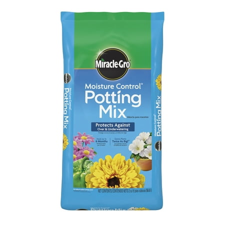 Miracle-Gro Moisture Control Potting Mix, 2 cu. ft., Feeds up to 6 Months