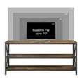 thumbnail image 3 of Lavish Home 70-inch TV Stand 3-Tier Open Back Entertainment Center, Brown Woodgrain, 3 of 8