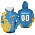 thumbnail image 4 of Sudadera con capucha de fútbol americano personalizada con nombre y número para hombre, jersey con estampado 3D, novedad en sudaderas con capucha para mujer, sudadera de moda Harajuku y2k, 4 of 5