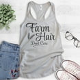 thumbnail image 2 of Farm Hair Don't Care Tank Top, Ladies Racerback Tank Top, Farm Girl Tank, Silver Gray, X-Large, 2 of 3