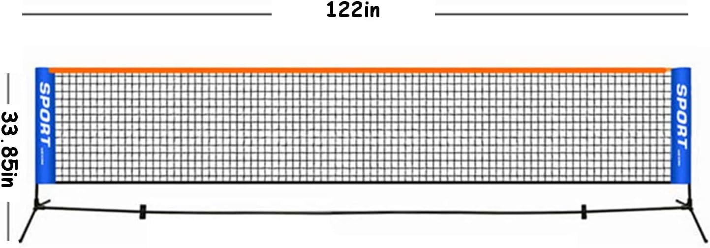 Volleyball Net Outdoor,Badminton Net,Easy Setup Nylon Sports Net Without Poles - for Indoor or Outdoor Court, Beach, Driveway