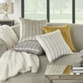 thumbnail image 6 of Mina Victory Sofia Beaded Stripes 20" x 20" Indoor Throw Pillow in Light Gray, 6 of 7