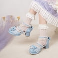 thumbnail image 4 of SACFOF Women Lolita Kawaii Shoes Chunky Heel Mary Janes Ankle Strap Lace Pumps Bow Cute Block Heel Rockabilly Shoes, 4 of 6