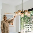 thumbnail image 5 of Hunter - Ontario 5-light Luxe Gold, Large Chandelier, Dimmable, Transitional Style, Round Shaped, for Bedrooms, Dining, Living Rooms - 13138, 5 of 10