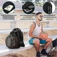 thumbnail image 2 of Drawstring Backpack, Gym Drawstring Bags Cool Basketball Soccer Backpack With Ball Compartment, Basketball Bag Mesh Gym Bag Waterproof Foldable Sackpa, 2 of 4