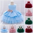 thumbnail image 3 of EINCcm Ball Gown Dresses for Girls, Kids Princess Dresses Sequin Bowknot Birthday Party Wedding Gown for Toddler Kids Baby Girl, Green,0-8 Months, 3 of 6