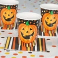 Smiling Pumpkin Halloween Paper Beverage Napkins, 5in, 16ct