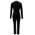 thumbnail image 5 of Black and Friday Clothing Sales Idoravan Women's Slimming Long Leg Bodysuit,Women's Summer Casual Sexy V-neck Jumpsuit Waistband Slimming Jumpsuit Black S, 5 of 6