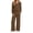 Dark Coffee, variant on Fantaslook Two Piece Sets for Women Fall Outfits Long Sleeve Tops Wide Leg Pants Lounge Matching Sets Vacation Travel Outfits