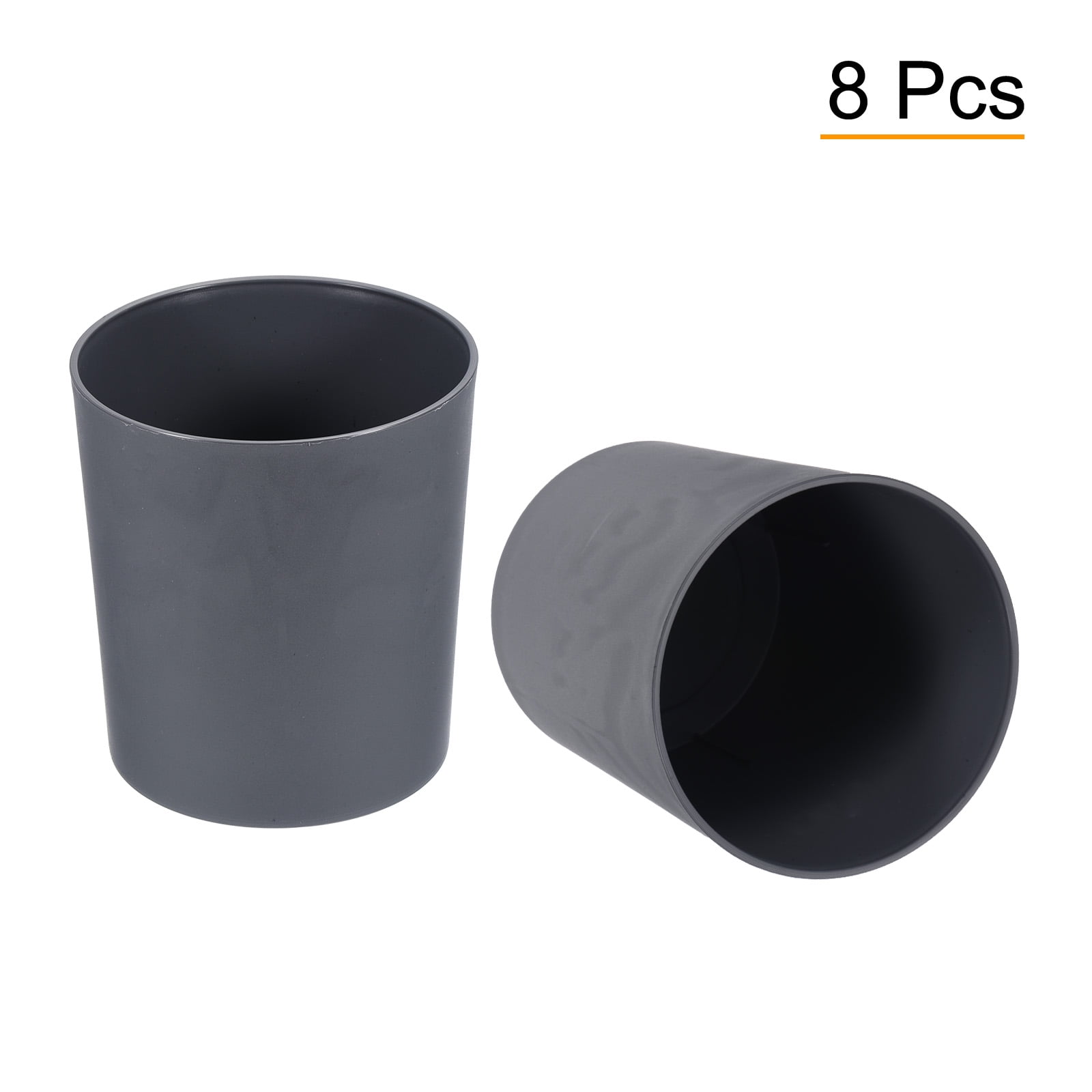 Uxcell 4" Round Plastic Planter Flowerpot Container Indoor Outdoor, Gray 8 Pack