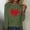 Army Green, variant on Valentines Day Womens Plus Size T Shirts Long Sleeve Pink Women's Tops Leisure Heart Graphic Vacation Romantic Loose Tops