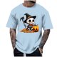 thumbnail image 1 of Blusas y camisas de manga corta y cuello redondo para hombre. Blusas/camisetas de manga corta con cuello redondo y estampado de Halloween para hombre. Blusa para hombre., 1 of 4