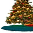 thumbnail image 3 of FabricLA Dk Turquoise Faux Fur Tree Skirt Cut - 48-Inches with Rounded Edges (No Backing) for Christmas, 3 of 8