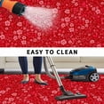 thumbnail image 5 of Red Christmas Outdoor Rug for Patio/Deck/Porch, Non-Slip Large Area Rug 5 x 7 Ft, Xmas Botanical Floral Indoor Outdoor Rugs Washable Area Rugs, Reversible Camping Rug Carpet Runner, 5 of 8