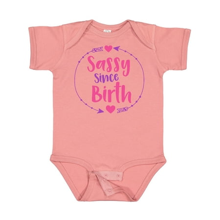 

Inktastic Sassy Since Birth Sassy Sassy Girl Arrow Hearts Gift Baby Girl Bodysuit