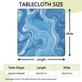 thumbnail image 2 of Blue White Tie Dye Swirl Pattern Square Fitted Tablecloth with Elastic Edge,Square Table Cover,Washable Elastic Table Cover for Home Kitchen Party Decor 36"x36", 2 of 6