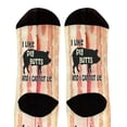thumbnail image 3 of ThisWear Food Novelty Socks I Like Pig Butts Pig Themed Socks Bacon Gifts Hog Socks 1-Pair Novelty Crew Socks, 3 of 5