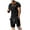 Black, variant on Mens 2 Piece Outfits Polo Shirt and Shorts Set Short Sleeve Tracksuits Casual Athletic Jogging Summer Outfits Black 4(S)