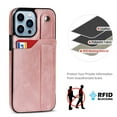 thumbnail image 4 of for iPhone 15 Pro Max Wallet Case with RFID Blocking Card Holder, Hand Wrist Strap Kickstand, Premium PU Leather Shockproof Anti-Scratch Heavy Duty Protection Back Cover Men Women, Rosegold, 4 of 7
