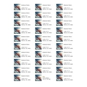 Personalized Return Address Labels - Set of 150 Custom Mailing Labels for Envelopes, Self Adhesive Flat Sheet Rectangle Personalized Name Stickers American Flag Label style