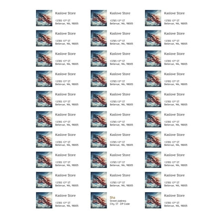 Personalized Return Address Labels - Set of 150 Custom Mailing Labels for Envelopes, Self Adhesive Flat Sheet Rectangle Personalized Name Stickers American Flag Label style