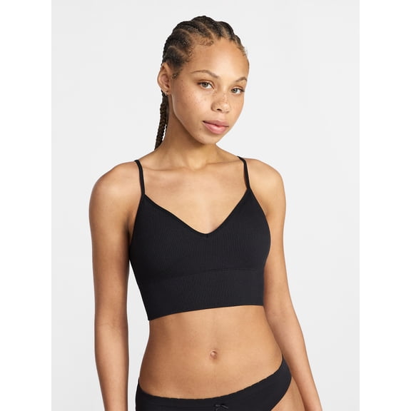 No Boundaries Seamless Core Longline Triangle Bra, Women's XS-XXXL