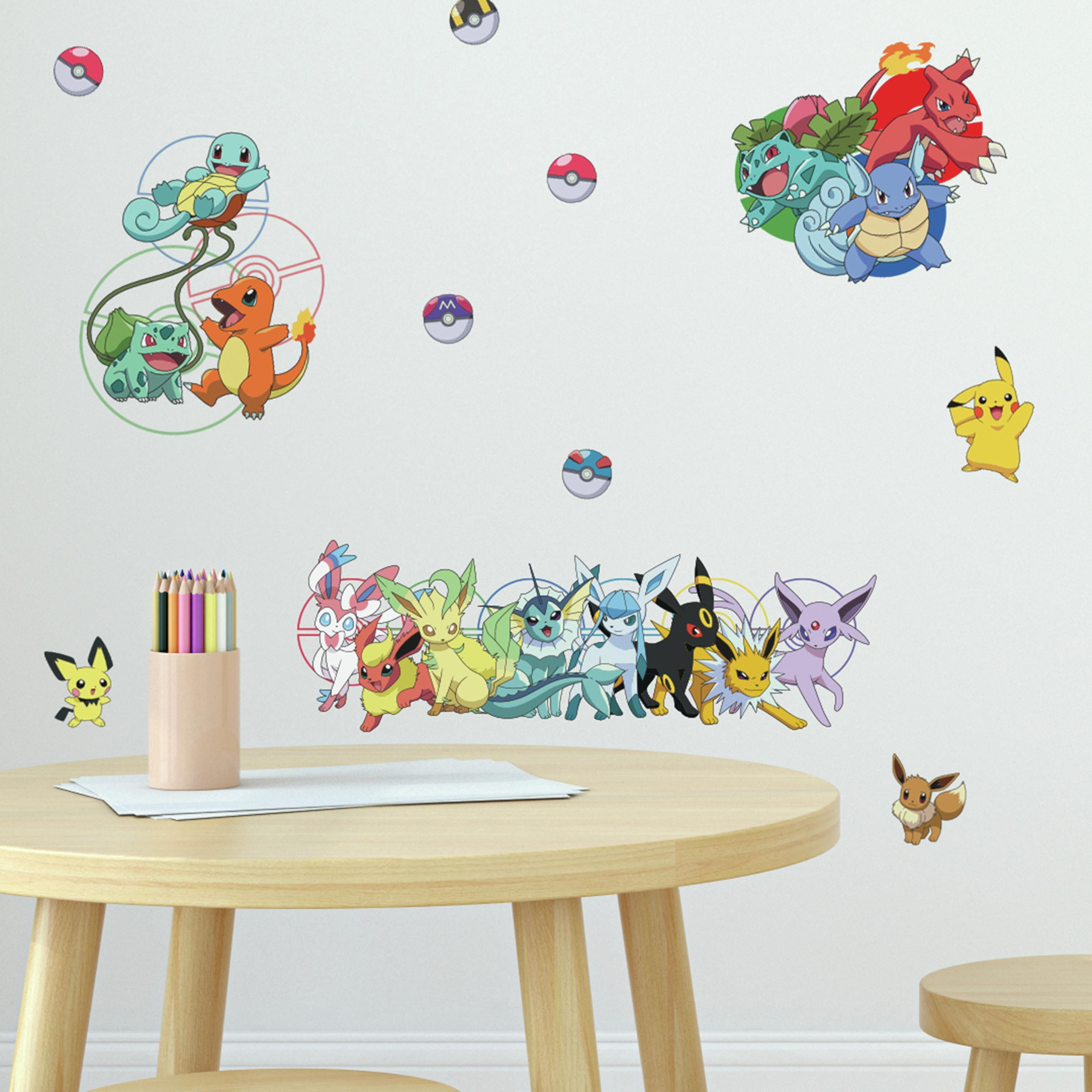 POKEMON XY 24 Wall Decals Room Decorations Pikachu Pokeball Boys Decor Stickers 