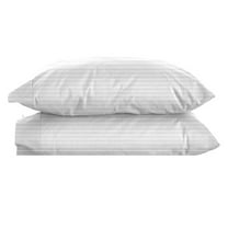The Great American Store King Pillow Case Set Of 2 Stripe White 100% Brushed Microfiber, Soft and Cozy, Wrinkle, Fade, Stain Resistant with Envelope Closure