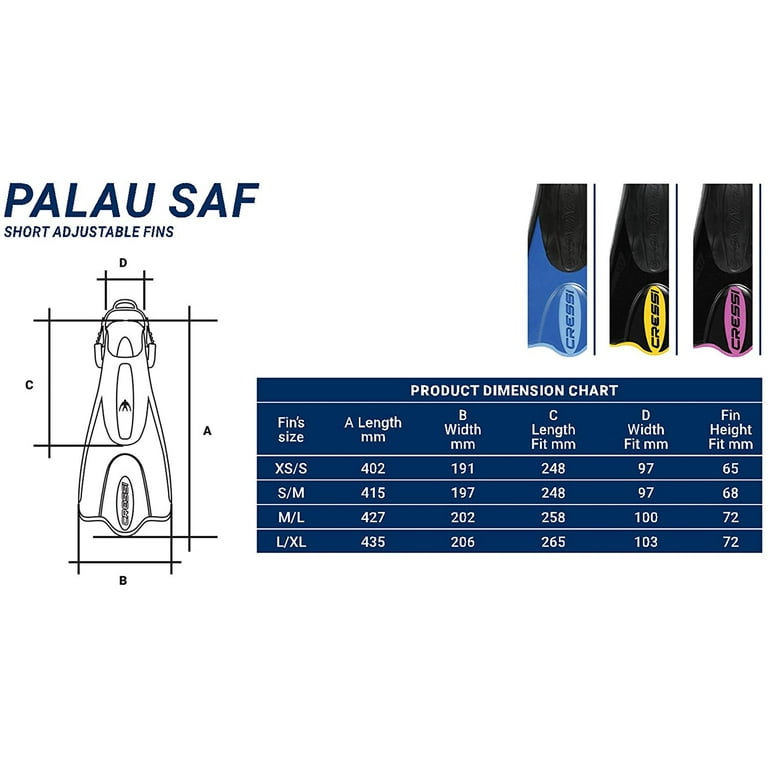 Cressi Palau SAF Set, blue, L/XL 