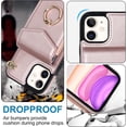 thumbnail image 6 of Phone Case for iPhone 11 6.1 Wallet Cover with Tempered Glass Screen Protector and RFID Blocking Ring Card Holder ID Cell Accessories iphone11case iPhone11 i Phone11 11s XI 11R Women Rose Gold, 6 of 11