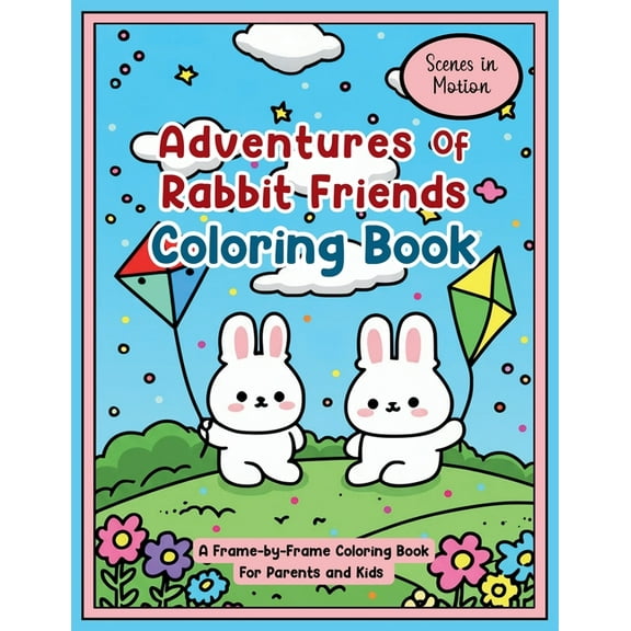 Adventures of Rabbit Friends Coloring Book: Scenes in Motion: A Frame-by-Frame Coloring Book for Parents and Kids, (Paperback)