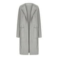 thumbnail image 3 of RYRJJ Womens Trench Coat Long Wool Pea Coats Winter Casual Overcoat Lapel Collar Jacket Outerwear with Pockets(Gray,XXL), 3 of 5