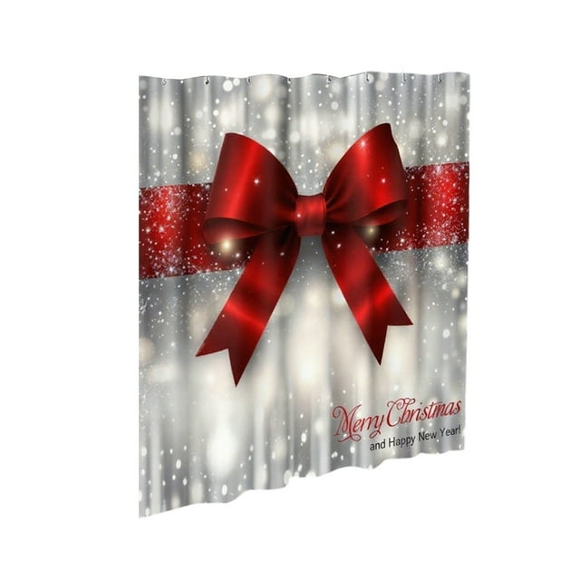 Leodye 1PCS Série de Noël Rideau de Douche Impression Numérique Imperméable Rideau de Salle de Bain-70.87x70.87 Po