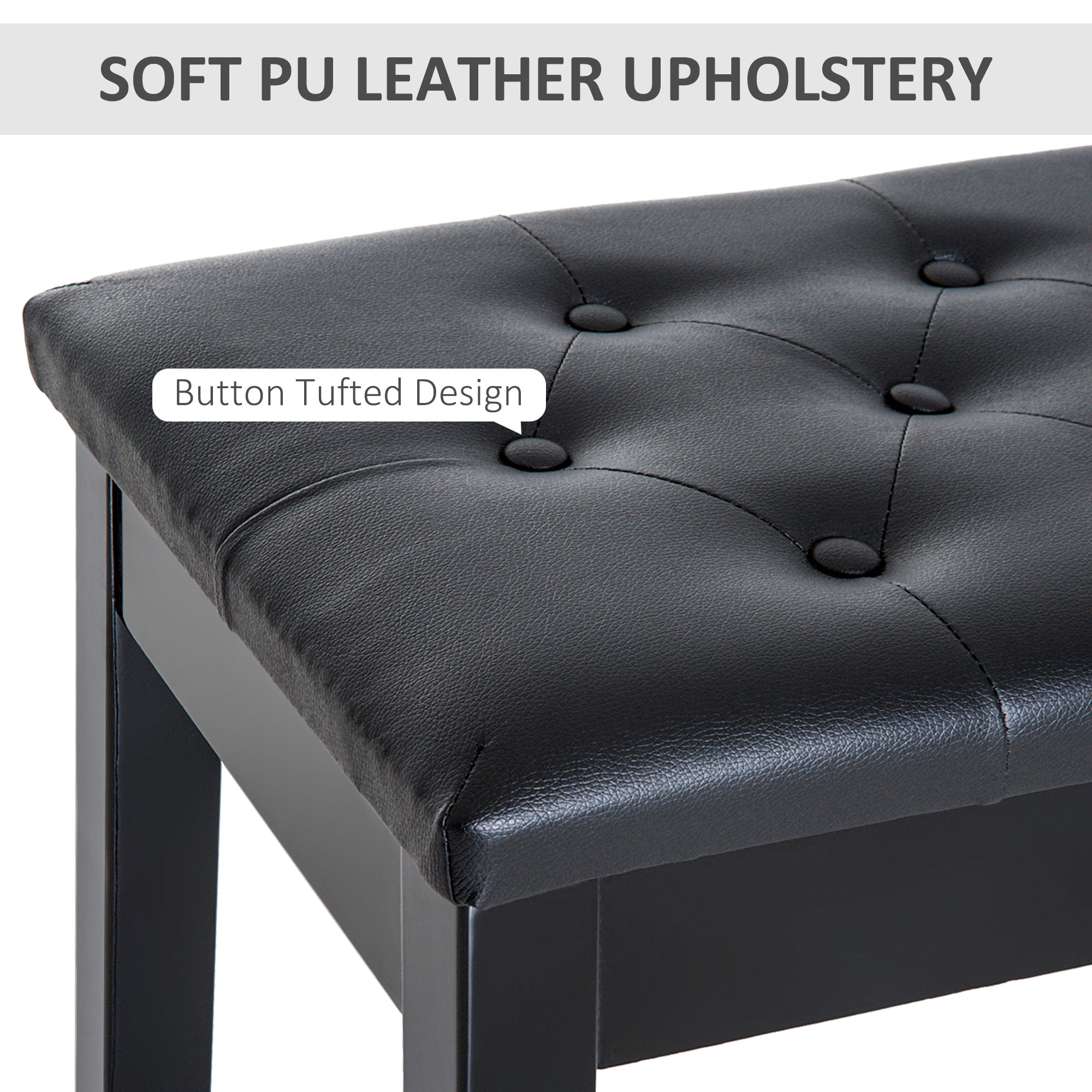 HomCom Urban Tufted & Storage Bench, Black