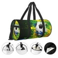 thumbnail image 4 of Soccer Small Round Sport Duffel Bag, 17" Shoulder Airport Travel Bag, Men Women Weekender Overnight Sleepover Carry-On Personalized Tote Pouch, 4 of 8