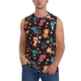 thumbnail image 2 of Lsque Cute Animals Print Men's Cotton Blend Sleeveless Muscle Shirts (S-3XL)- Moisture Wicking, Odor Protection, UPF 30+,X-Large, 2 of 8