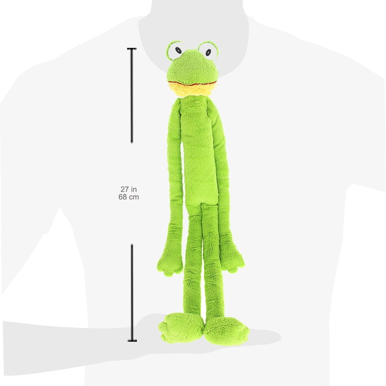 Multipet Swingin' Slevins Plush Frog Dog Toy, Extra Long, Extra