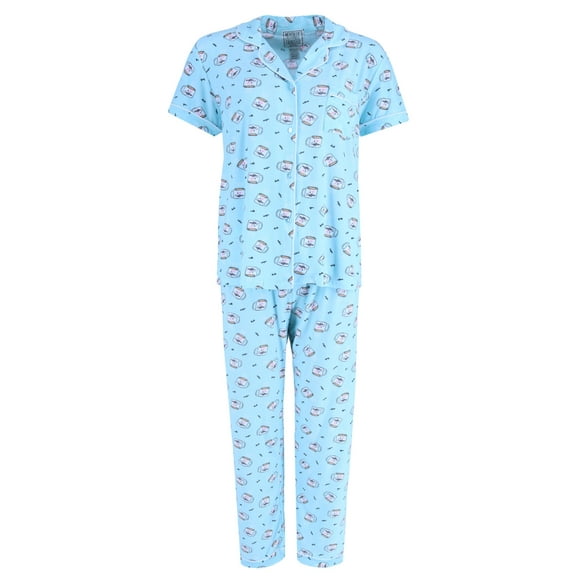 Mentally Exhausted  Coffee Cups Notch Pajama Set (Women's)