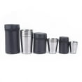 thumbnail image 3 of 4PCS Stainless Steel Cover Mug Camping Cup Drinking Coffee Tea Beer With Case, 3 of 6