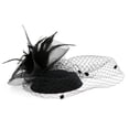 thumbnail image 5 of MSJUHEG Tea Party Hats,Feather Hair Clip,Feather Headpiece,Church Hats,Fascinators Hats,And Tea Pillbox Fascinators Headwear Hat for Girls Hat Headband Black One Size, 5 of 6
