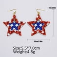 thumbnail image 3 of QIQUWOHUL Independence Day Earrings Red White And Blue Five Pointed Star Exaggerated Geometric European And American Holiday Earrings, 3 of 9