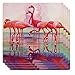 thumbnail image 3 of Monarque sous-Verres en Céramique, Ensemble de Quatre (Flamants Roses), 3 of 4
