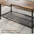 thumbnail image 1 of Industrial 2-Tier Coffee Table for Living Room - Rustic Brown Rectangular Center Table - Mesh Storage Shelf - Sturdy Metal Frame - Easy Assembly - Space-Saving Accent Table - Black, 1 of 8