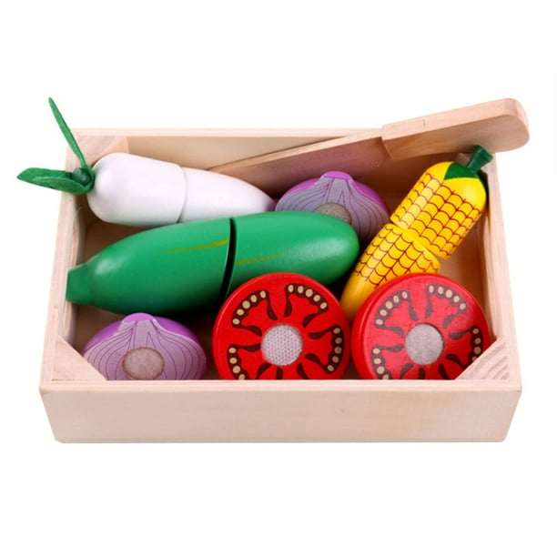 Belupai Baby Wooden Toys Pretend Play Kitchen Toys Cutting Fruit Vegetable Education Food Toys Walmart Com Walmart Com
