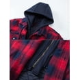 thumbnail image 4 of Chaqueta tipo camisa para hombre, con capucha extraíble, a cuadros, acolchada y forrada, abrigos de invierno, sudadera gruesa, ropa de abrigo, camisas para hombre, 4 of 5