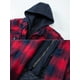 thumbnail image 4 of Chaqueta tipo camisa para hombre, con capucha extraíble, a cuadros, acolchada y forrada, abrigos de invierno, sudadera gruesa, ropa de abrigo, camisas para hombre, 4 of 5